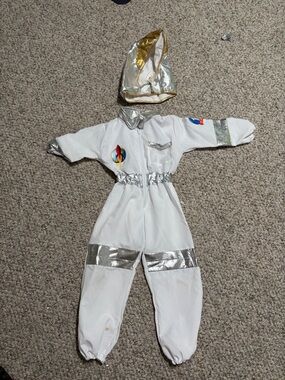 Kids White and Silver Astronaut Costume with Hood